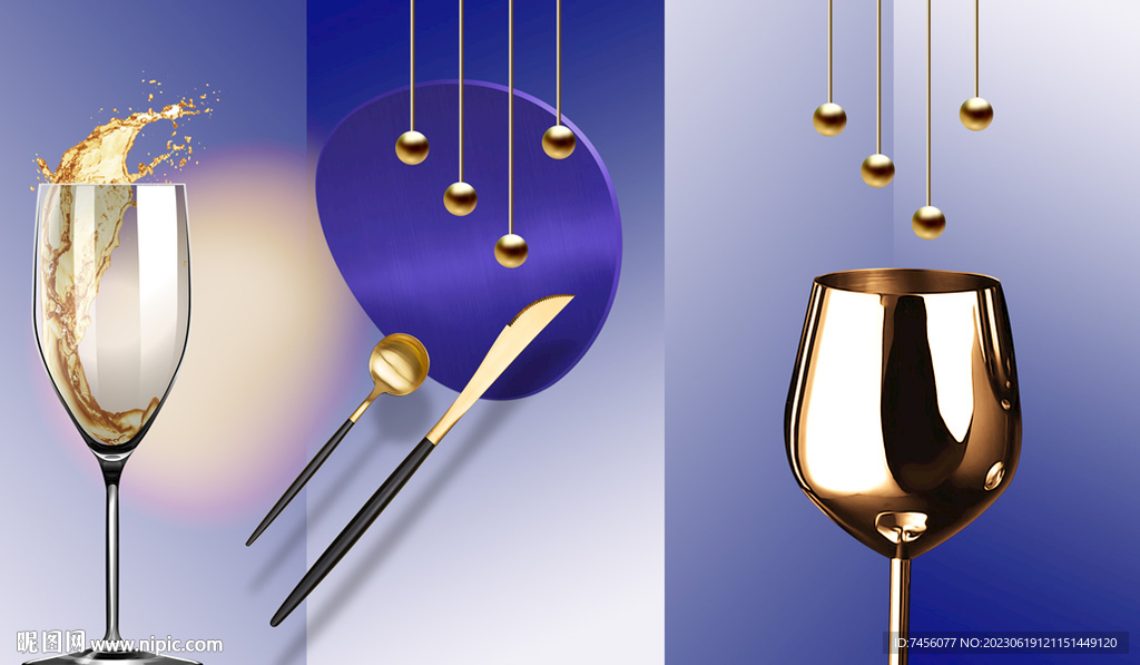 酒杯餐具吊坠艺术挂画装饰画