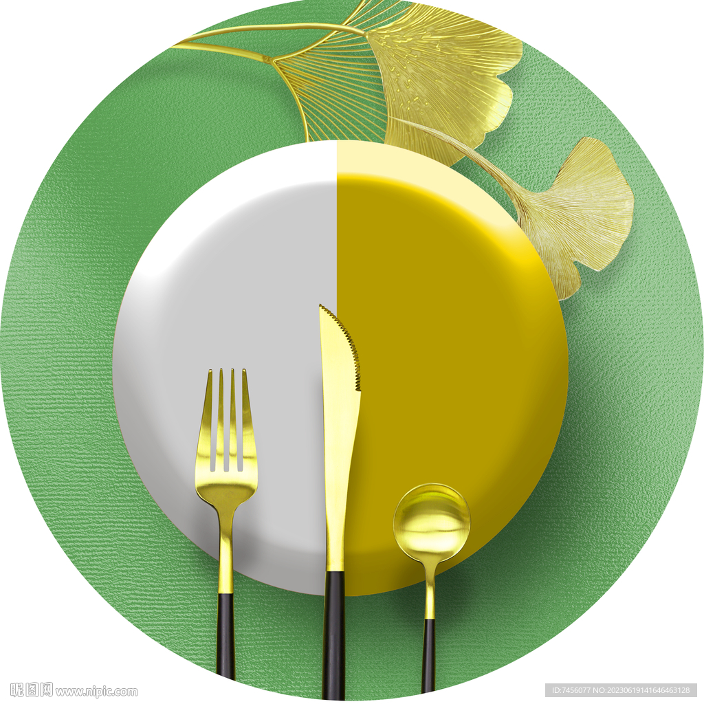 餐厅餐具圆形挂画装饰画