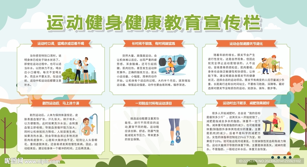 运动健身健康教育宣传栏