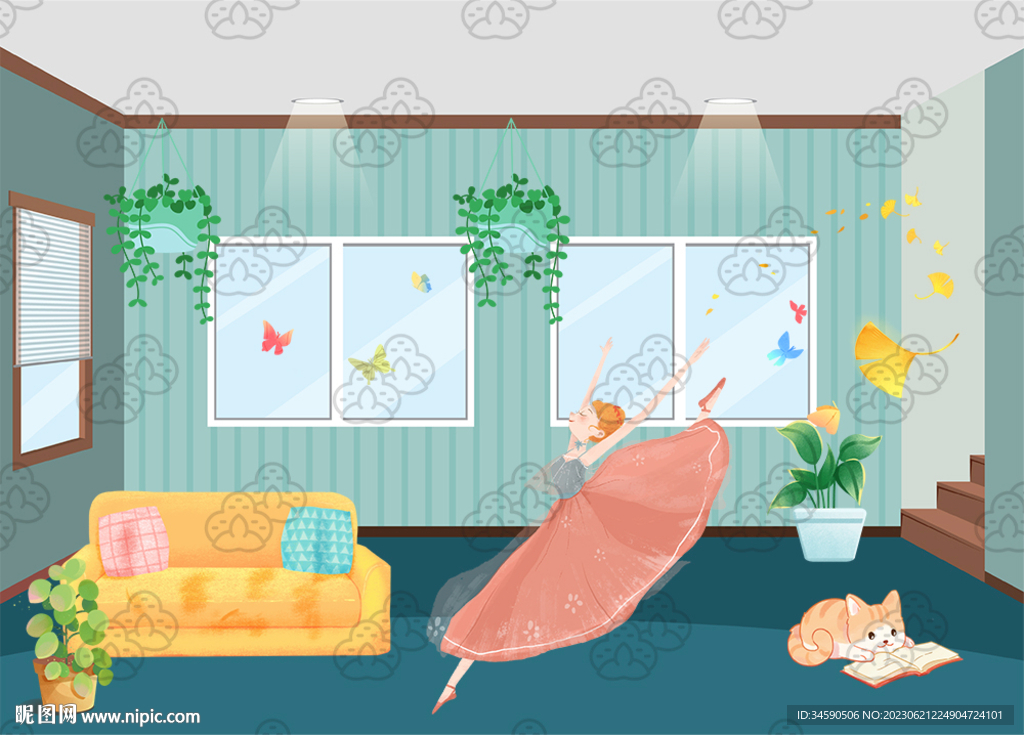 动漫二次元跳舞的女孩