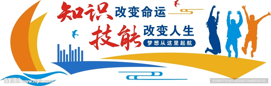 知识改变命运技能改变人生文化墙