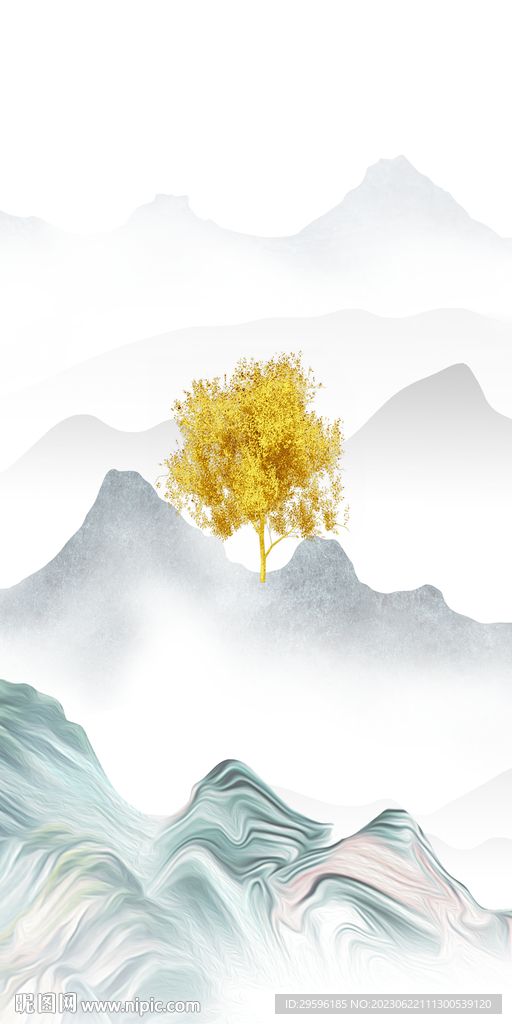 高清 中式高档玄关 Tif分层