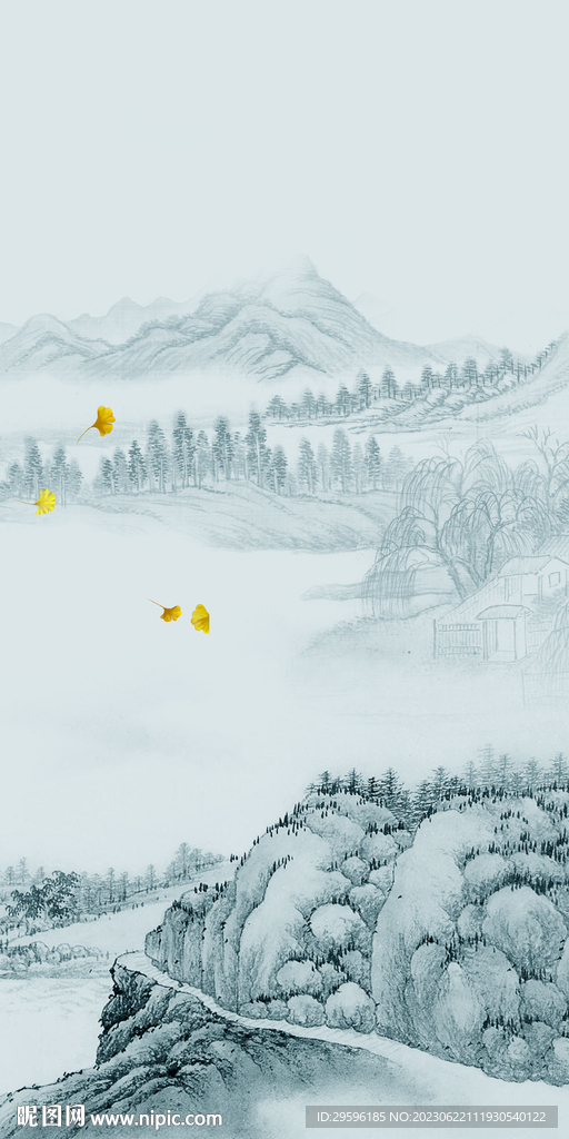 高端 中式爆款玄关 Tif分层