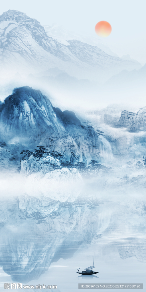 蓝色 高端简意玄关 TIF分层