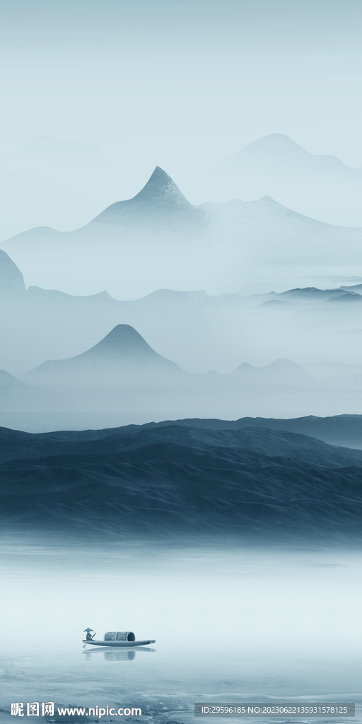 新品 高端简约山水 tif分层