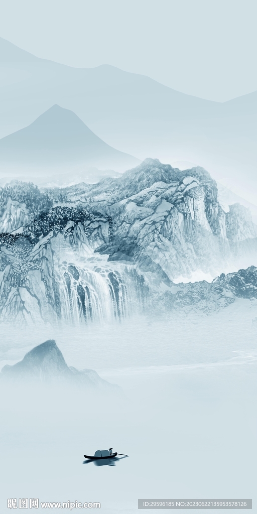 最新 高端简约山水 tif分层