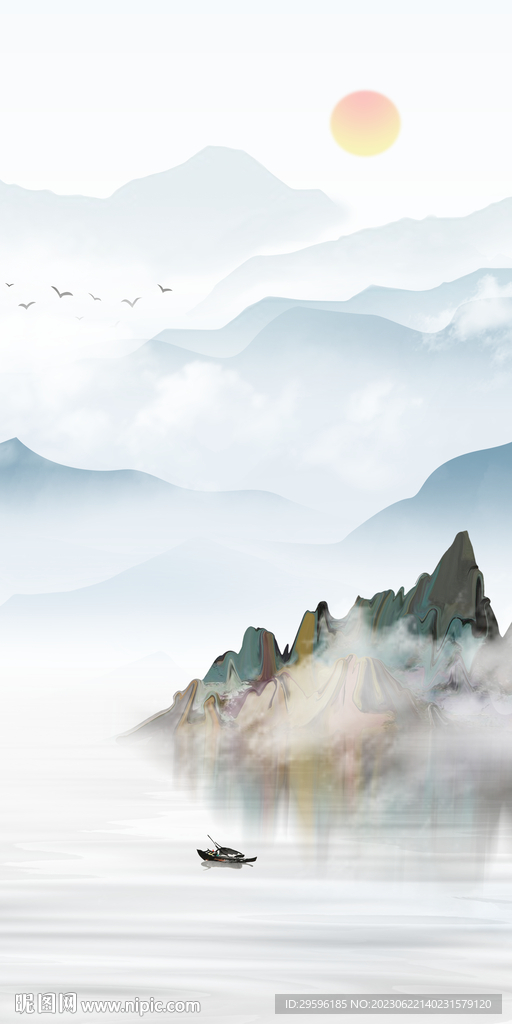 新传 高端简约山水 tif分层