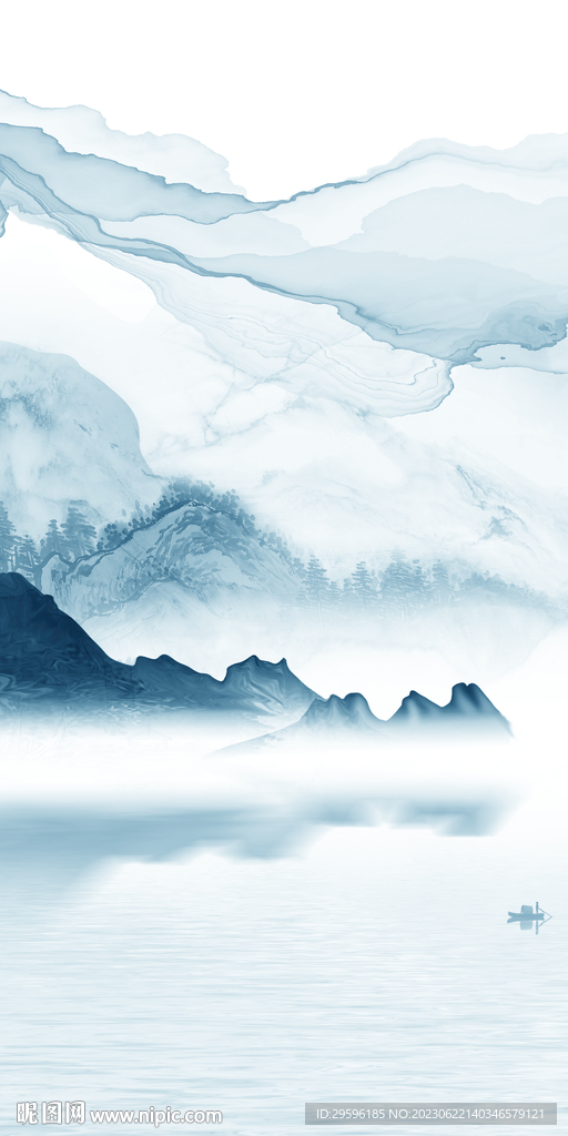 高档 高端简约山水 tif分层