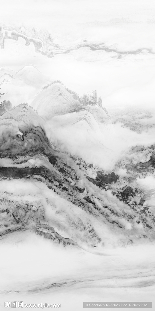 高清 简约玄关山水 tif分层