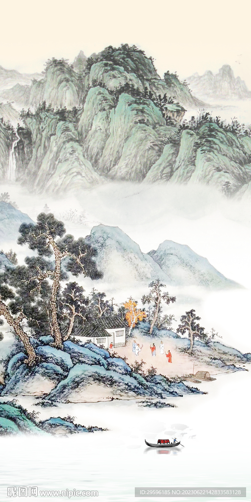 古风 简约玄关山水 tif分层