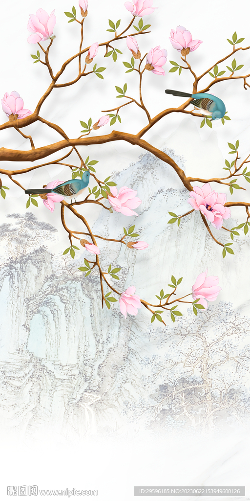 花鸟 高端高档玄关 Tif分层