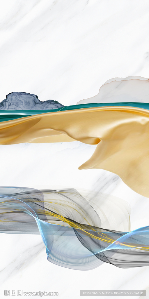 线条 简约玄关山水 tif分层