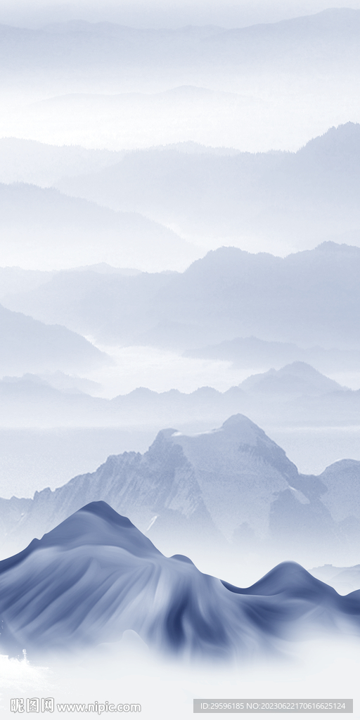 蓝色 高端简约玄关 tif分层