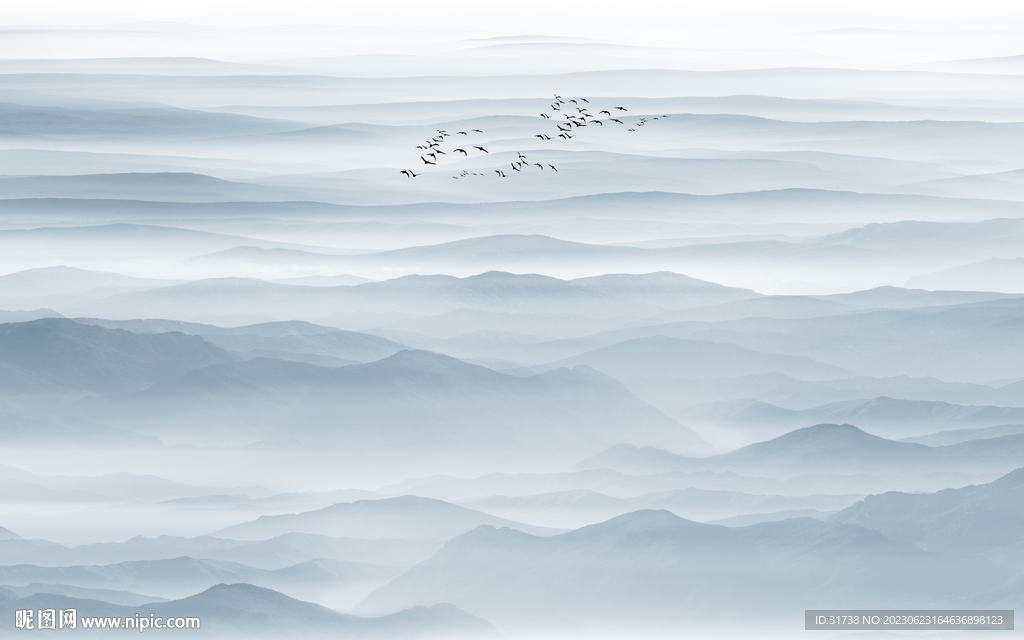 写意水墨山水画