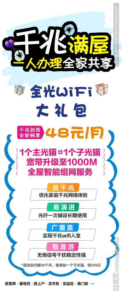 千兆满屋 全光WiFi展板