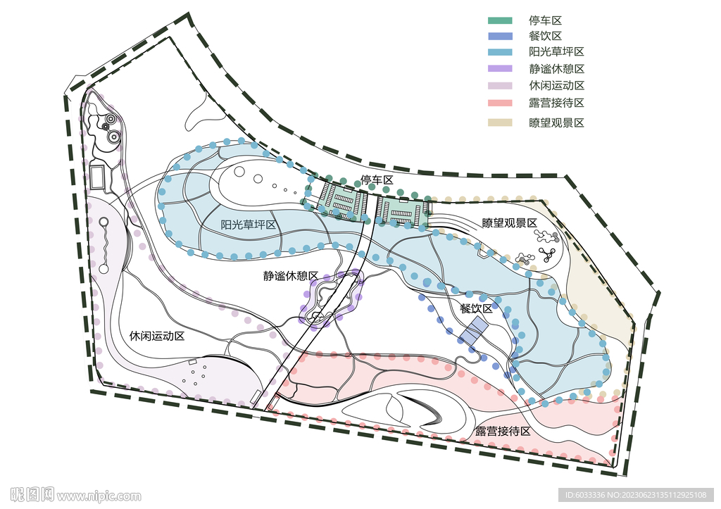 公园广场功能分区分析平面图