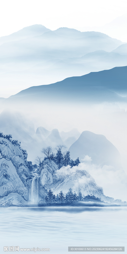 蓝色 人气高档玄关 tiF分层