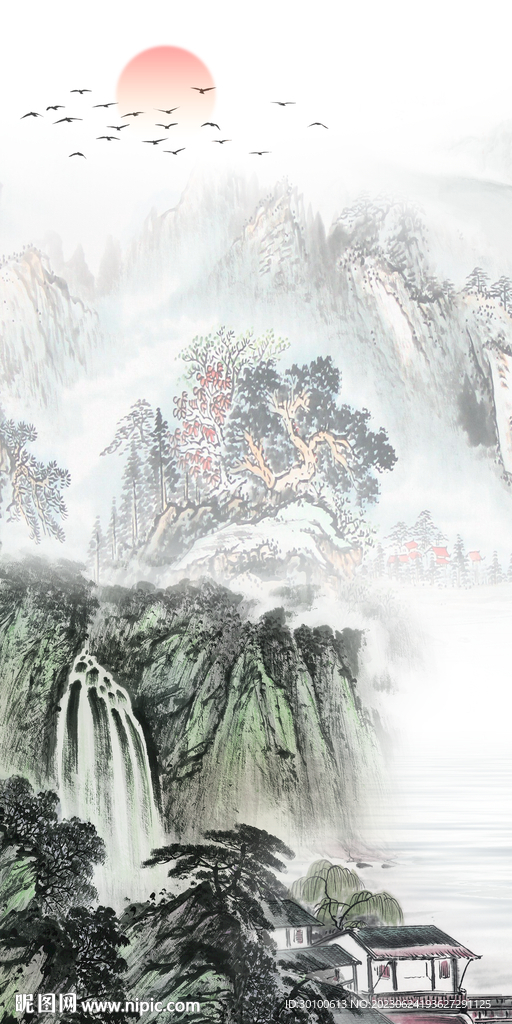 中式 大气高端玄关 tiF分层