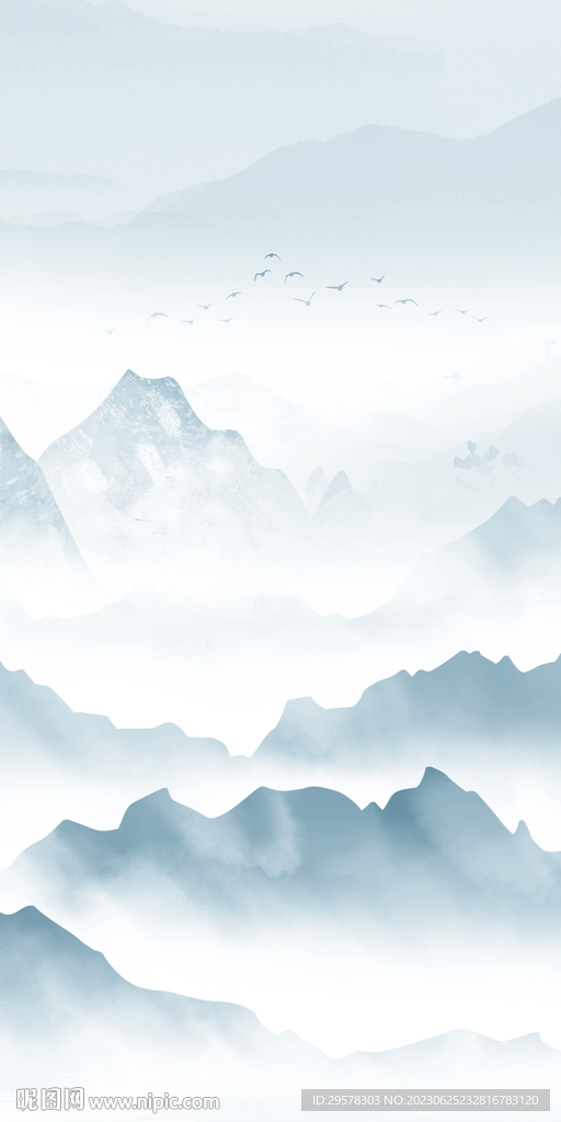 蓝色 极简高清玄关 Tif分层