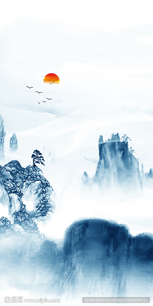 水墨 极简高清玄关 Tif分层