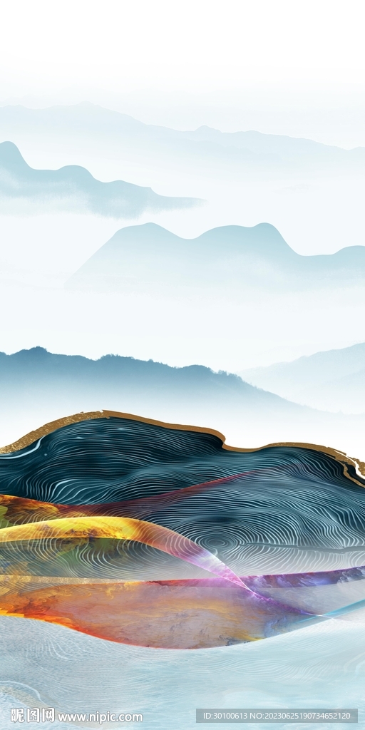 蓝色 简奢人气玄关 tIf分层