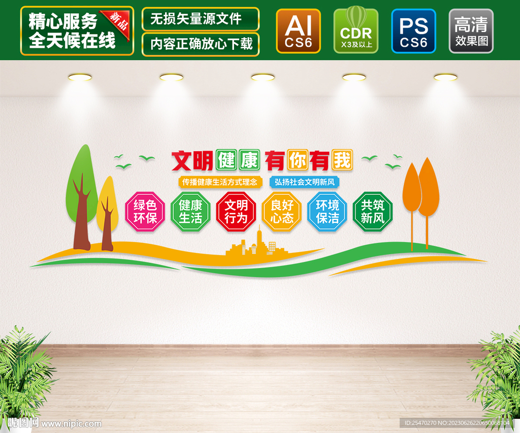 文明健康有你有我文化墙