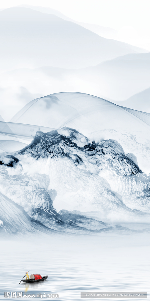 蓝色 简约高档玄关 tif分层