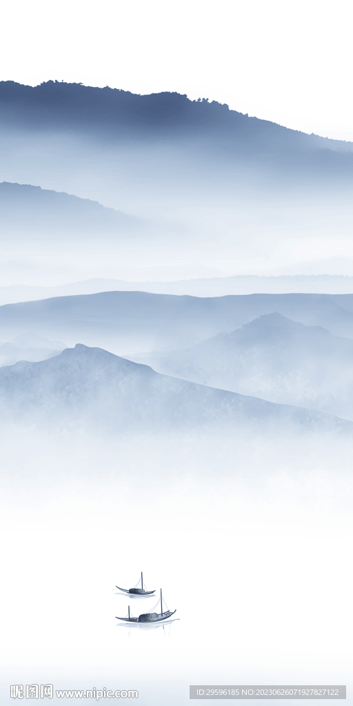 蓝色 简约高档玄关 tif分层