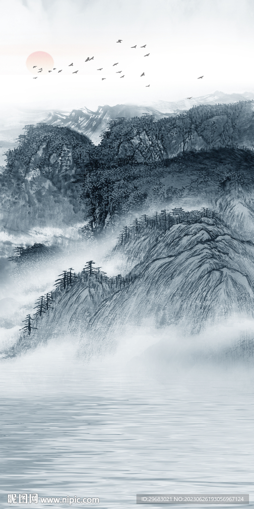 别墅 简约中式玄关 TIf分层