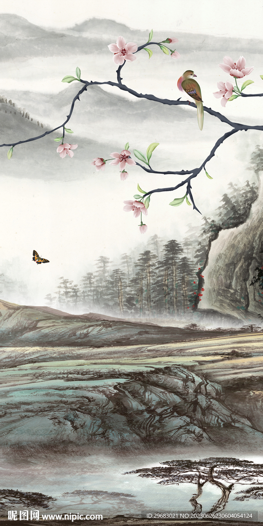 高档 新玄关中式画 Tif分层