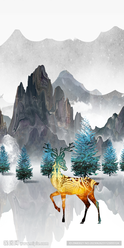 人气 新玄关中式画 Tif分层