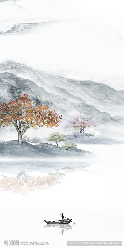 爆款 高清山水玄关 Tif分层