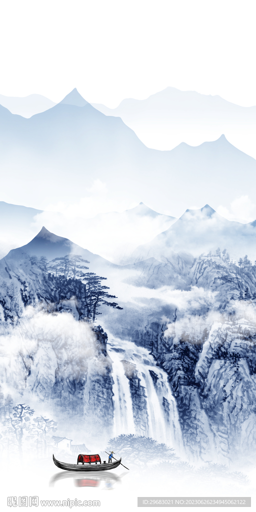 新款 高清山水玄关 Tif分层