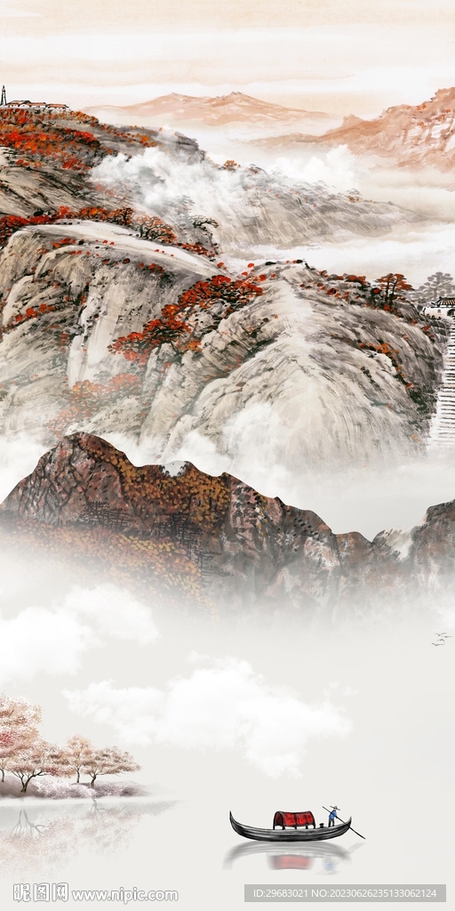 别墅 高清山水玄关 Tif分层