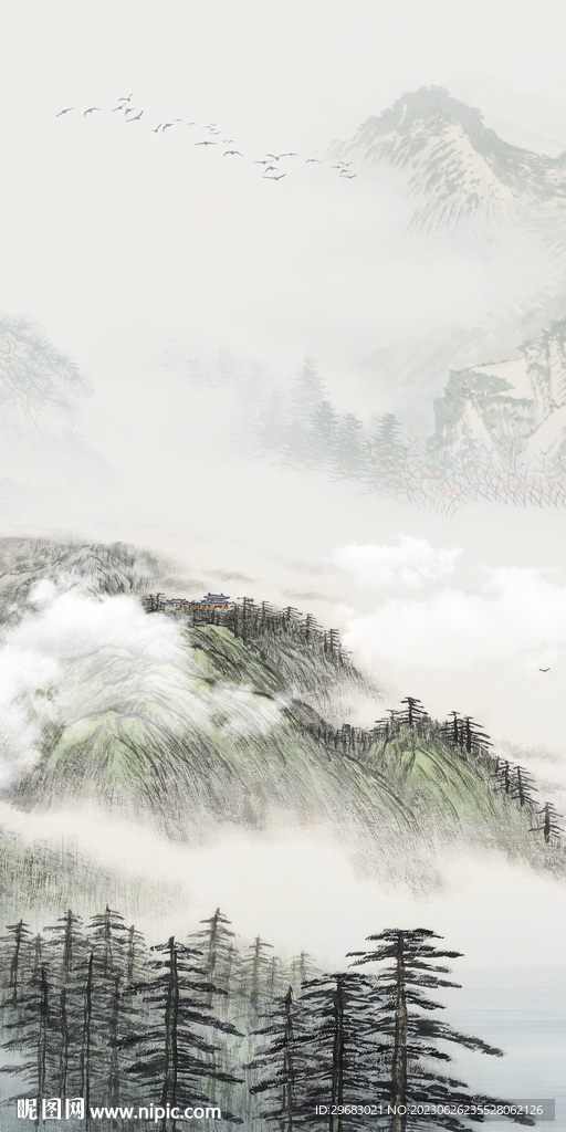 高档 高清山水玄关 Tif分层