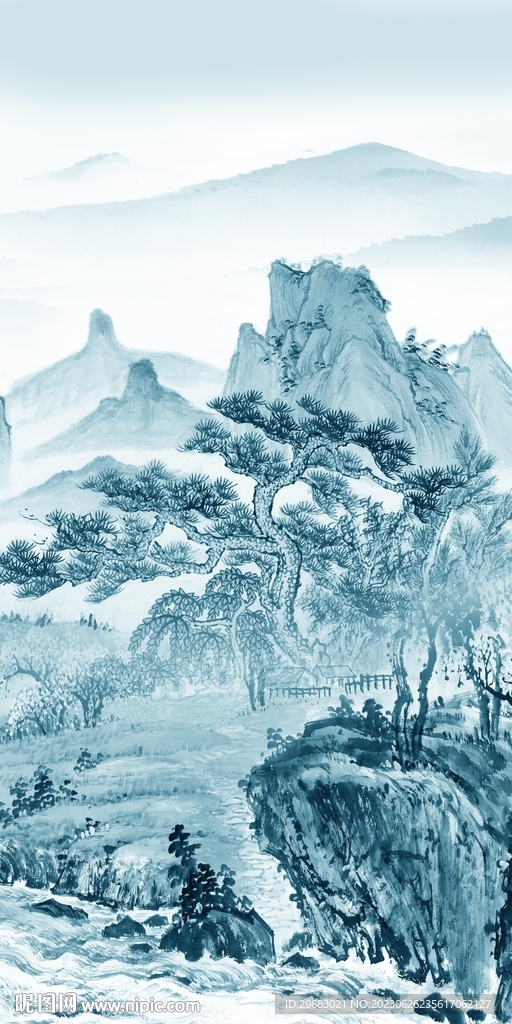 高端 高清山水玄关 Tif分层