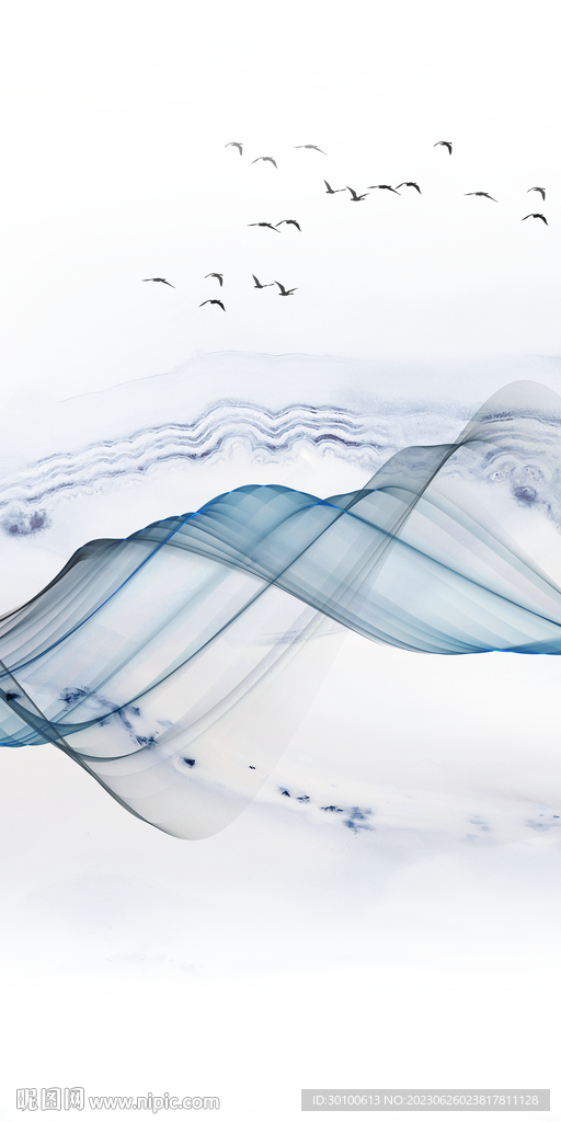 蓝色 奢雅高档玄关 tif分层