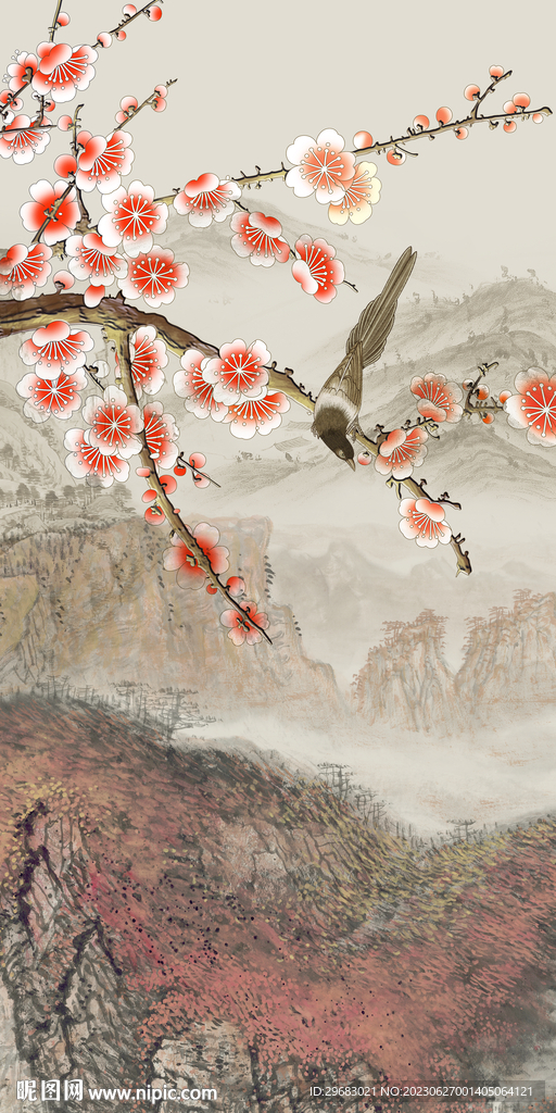 人气 高清山水玄关 Tif分层