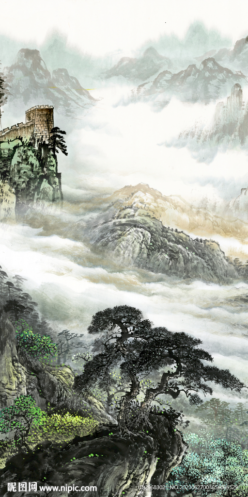 高档 山水清晰玄关 Tif分层