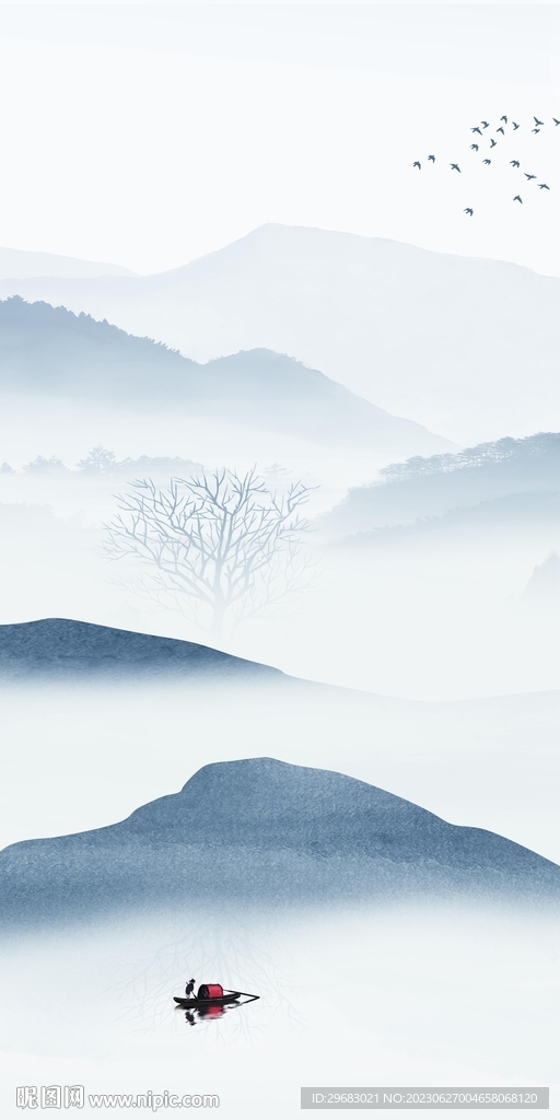 人气 山水清晰玄关 Tif分层