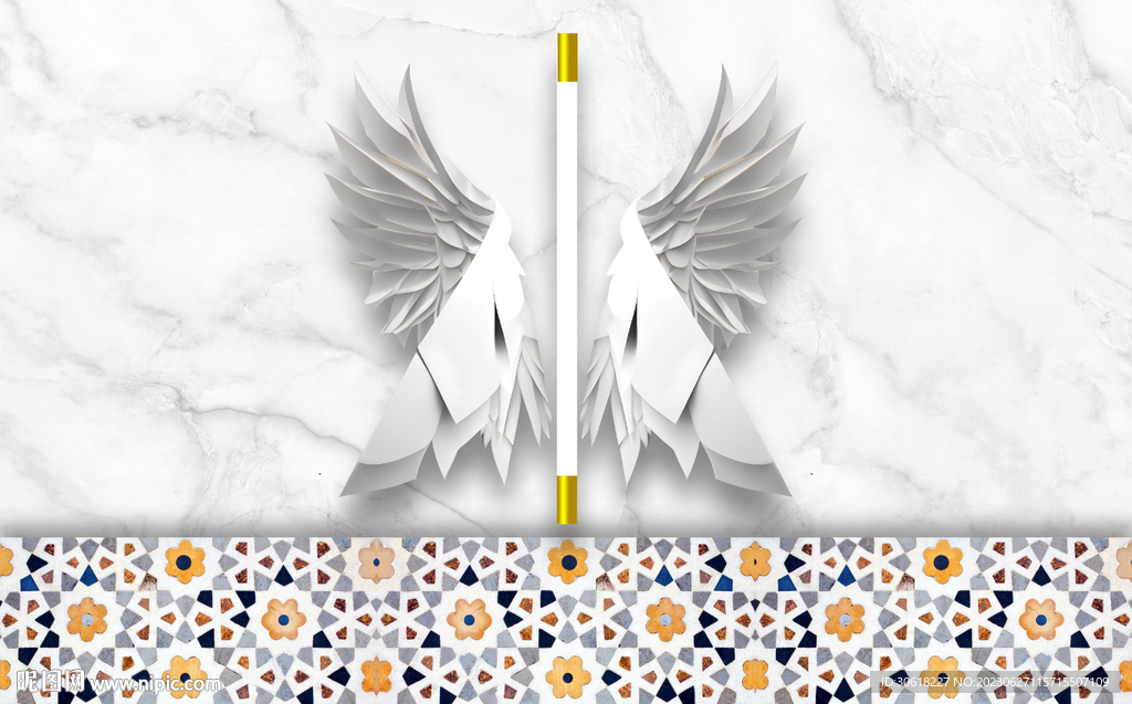 翅膀背景墙 