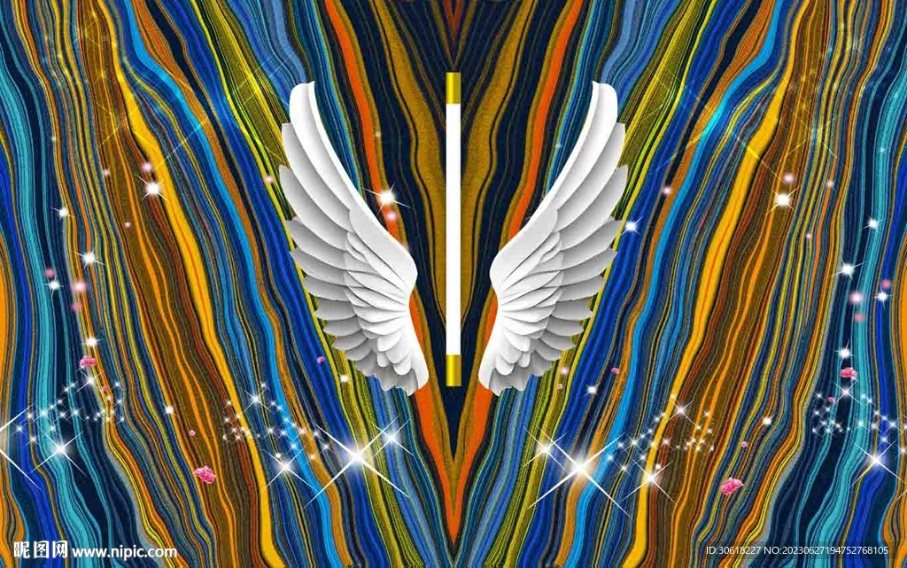 翅膀背景墙 