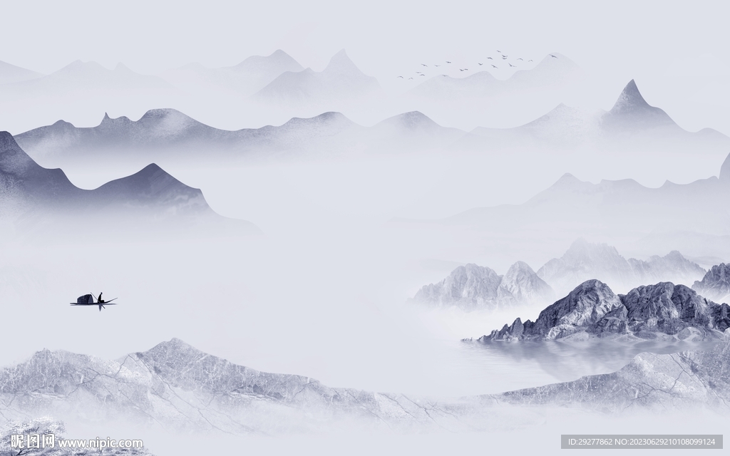 大气 山水新背景墙 TIf分层