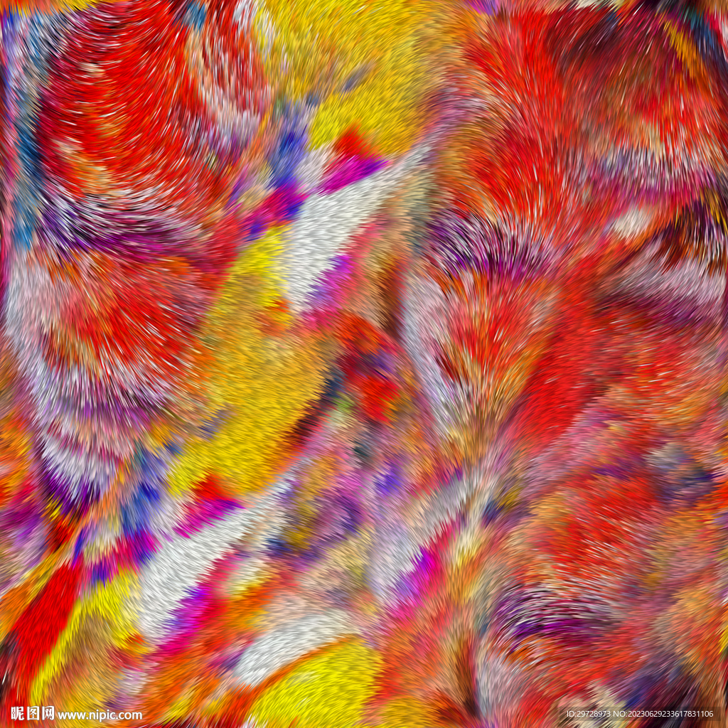 炫彩艳丽毛发线条