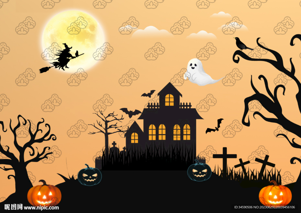 万圣节恐怖主题海报插画壁纸