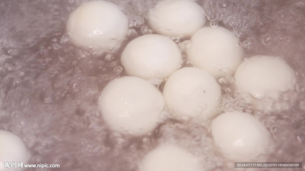 元宵节节日美食汤圆煮汤圆4K