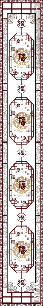 巨幅中式走廊天花