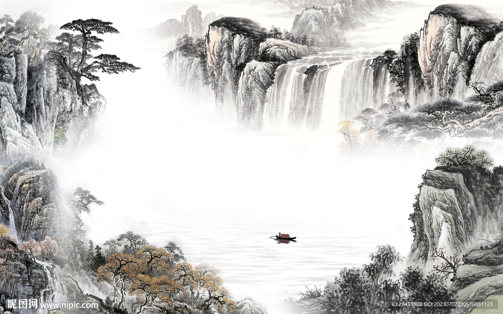 高清 最新中式山水 Tif分层