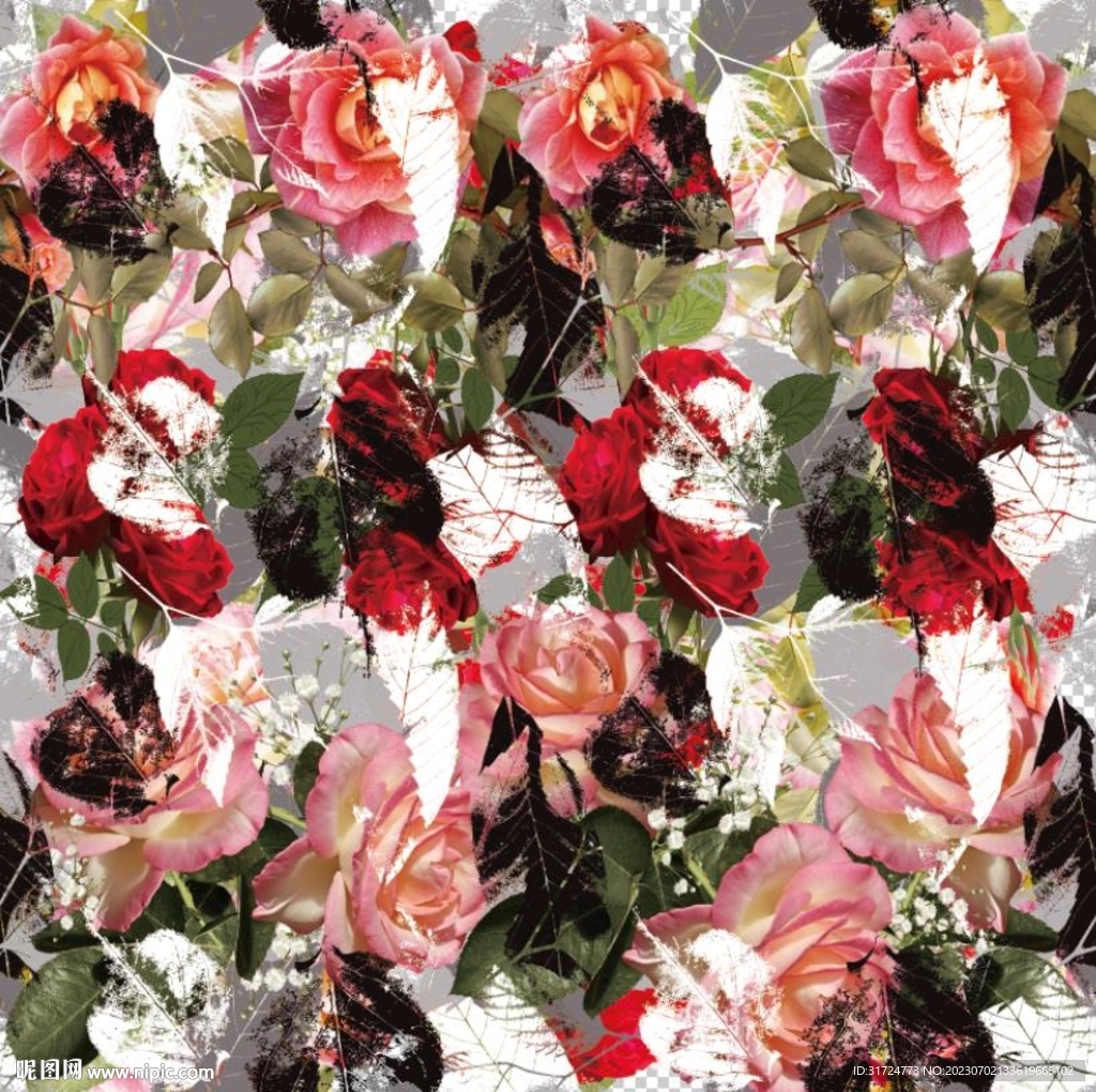 大牌花  玫瑰花   手绘花 