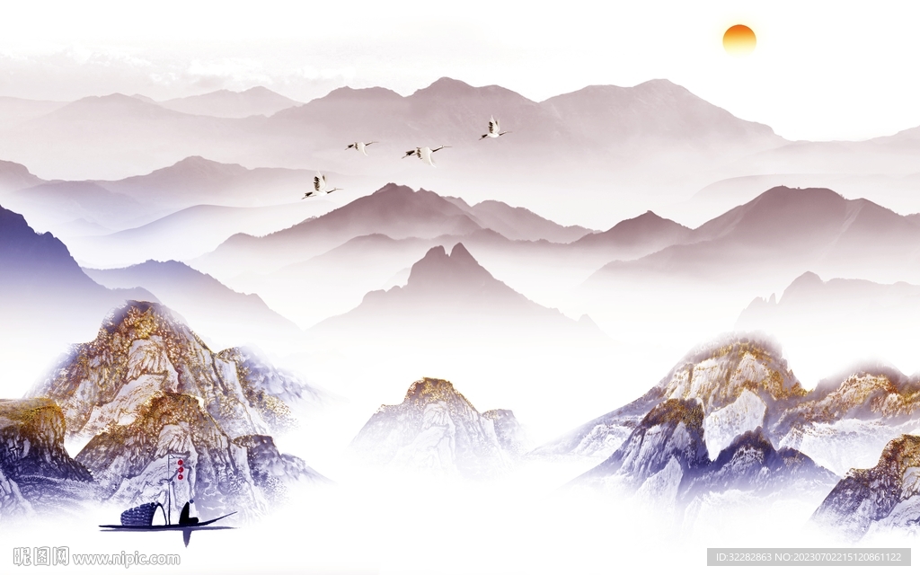 客厅 高端新款山水 tif分层